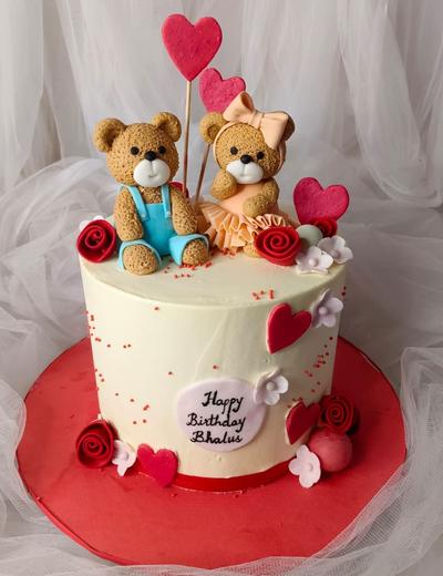 Sweetheart Teddies — custom cake by Sweet Petal Cakes, Bangalore