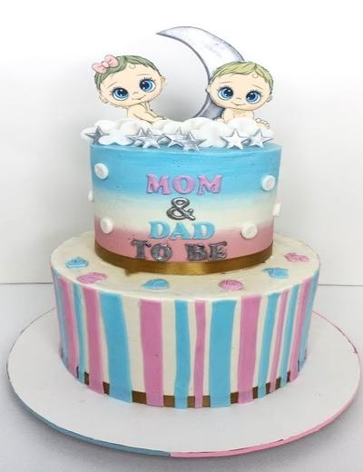 Mom & Dad To Be — custom cake by Sweet Petal Cakes, Bangalore