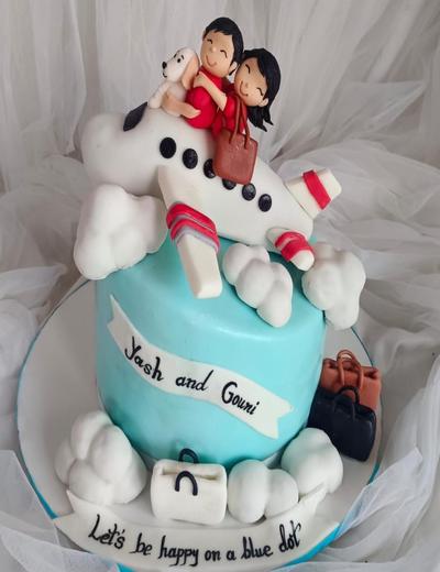 Travel Together Forever — custom cake by Sweet Petal Cakes, Bangalore