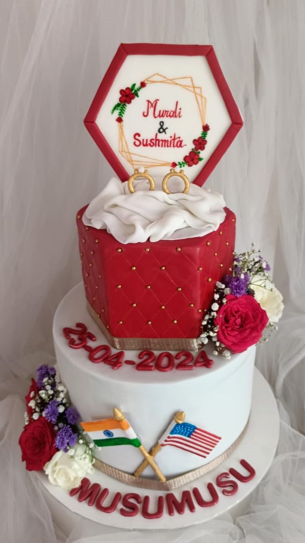 Cross-Cultural Celebration — custom cake by Sweet Petal Cakes, Bangalore