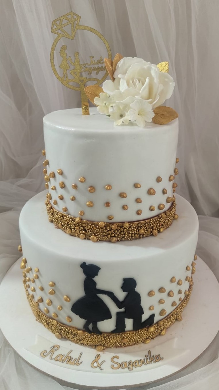 Golden Proposal — custom cake by Sweet Petal Cakes, Bangalore