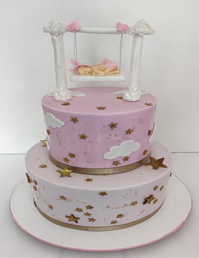 Starry Cradle Dreams — custom cake by Sweet Petal Cakes, Bangalore