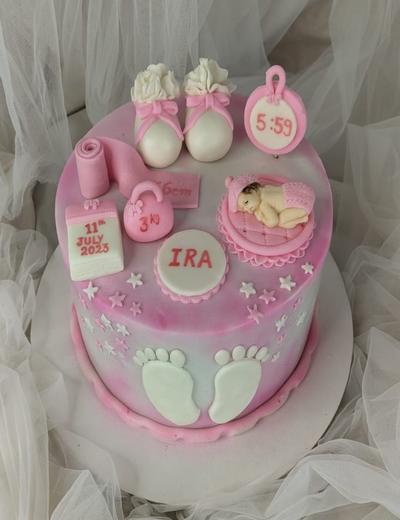 Welcome Baby Ira — custom cake by Sweet Petal Cakes, Bangalore